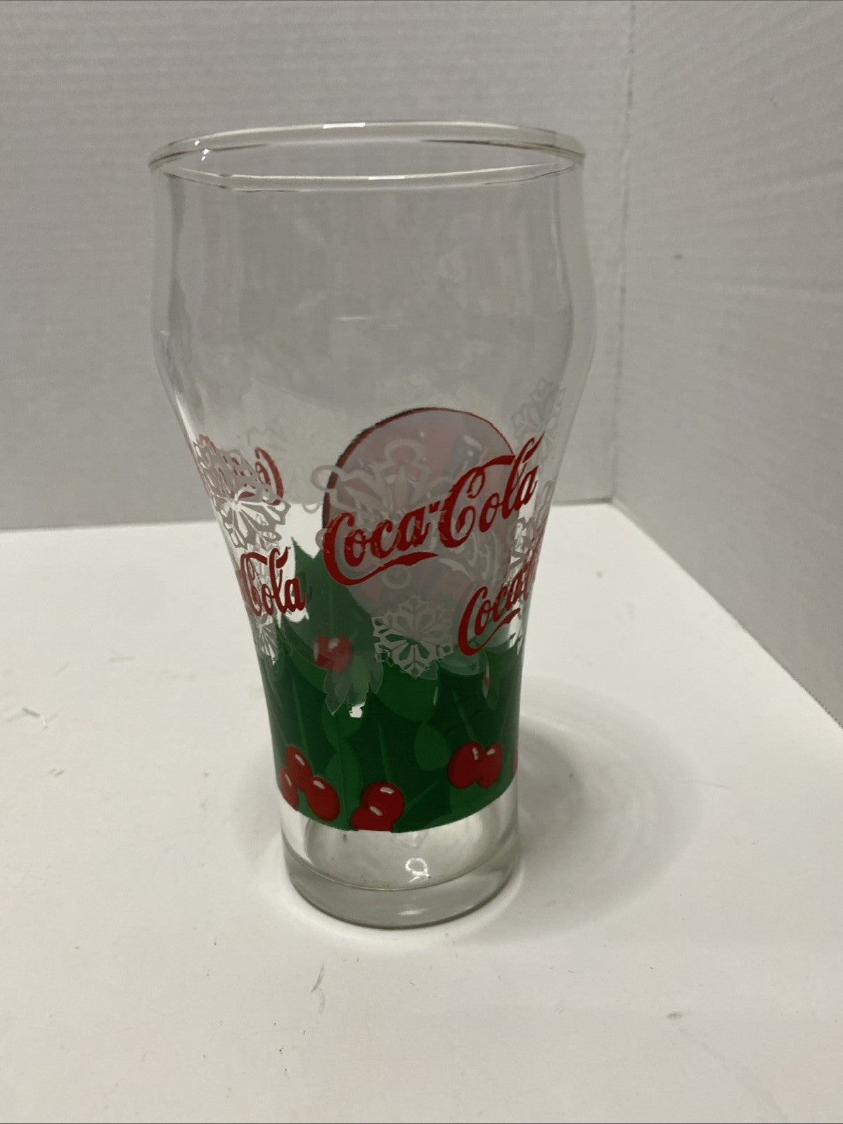 Coca-Cola 2001 Christmas Holiday "Holly" Bell Shaped 6" Coke Drink Glass