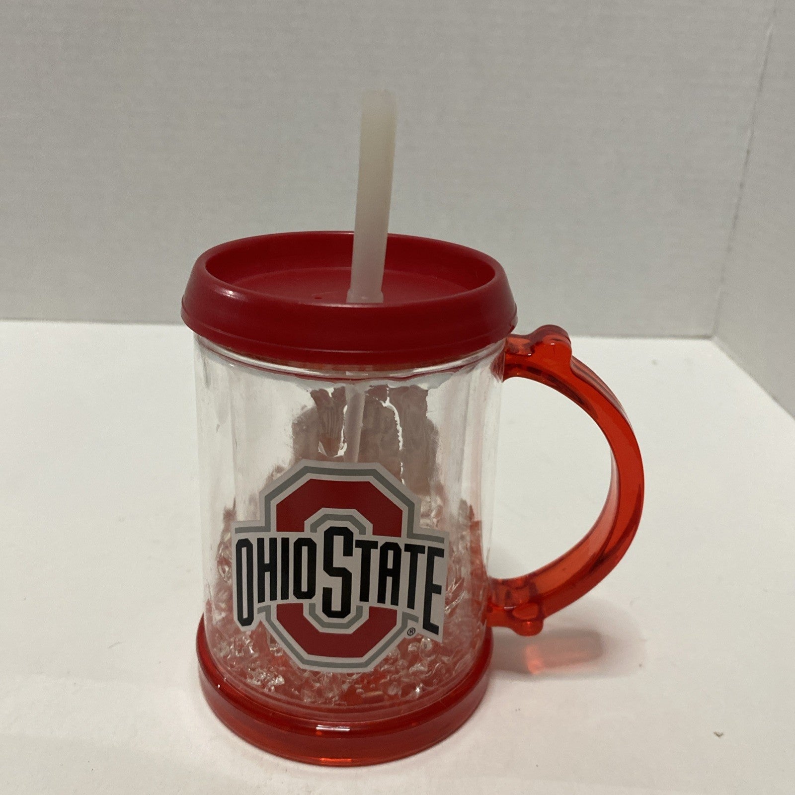 Duck House Sports Ohio State Buckeyes NCAA Frosted Plastic Mug Cup With Straw