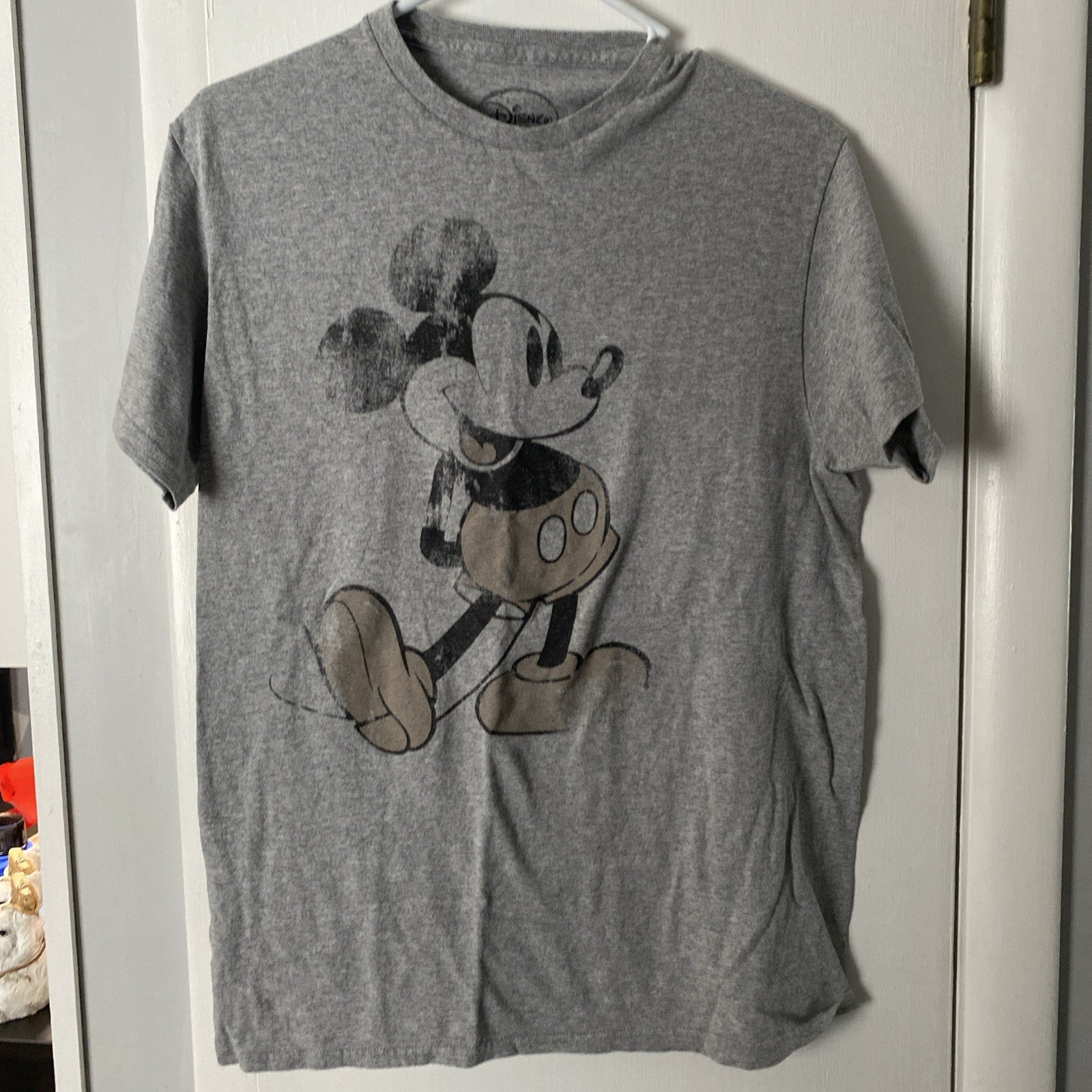 Disney Mickey Mouse Classic T-Shirt for Adults Gray Size Medium short sleeve