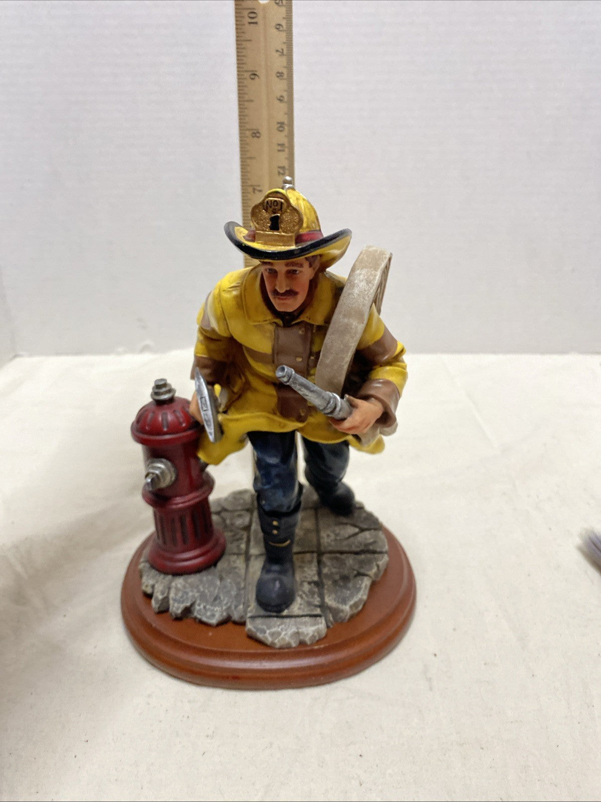 Fire Alarm Firefighter Figurine Vanmark Red Hats of Courage 1997