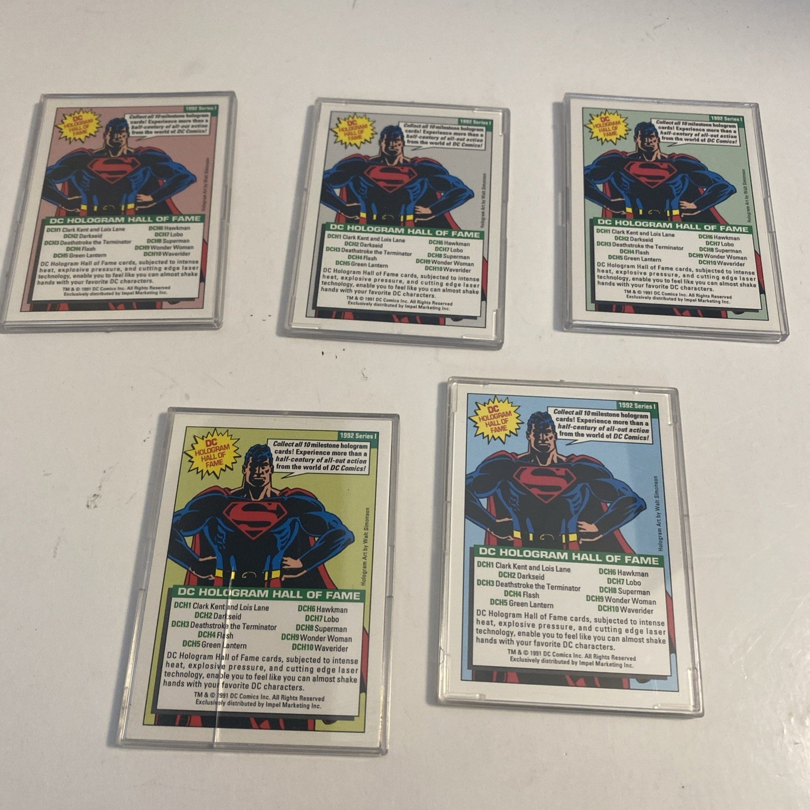 1992 SERIES I DC HOLOGRAM LOT Superman, Green Lantern Lobo wonder woman wave rid