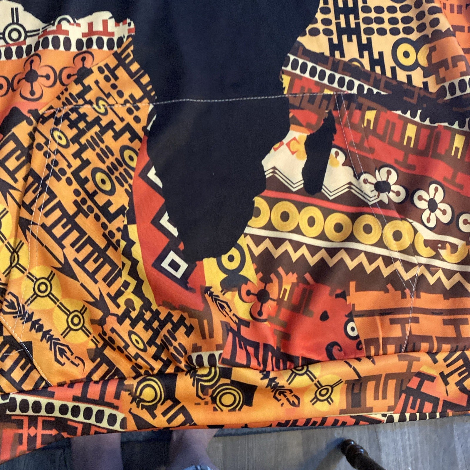 Vintage Men’s hoodie size medium Africa African print African hoodie