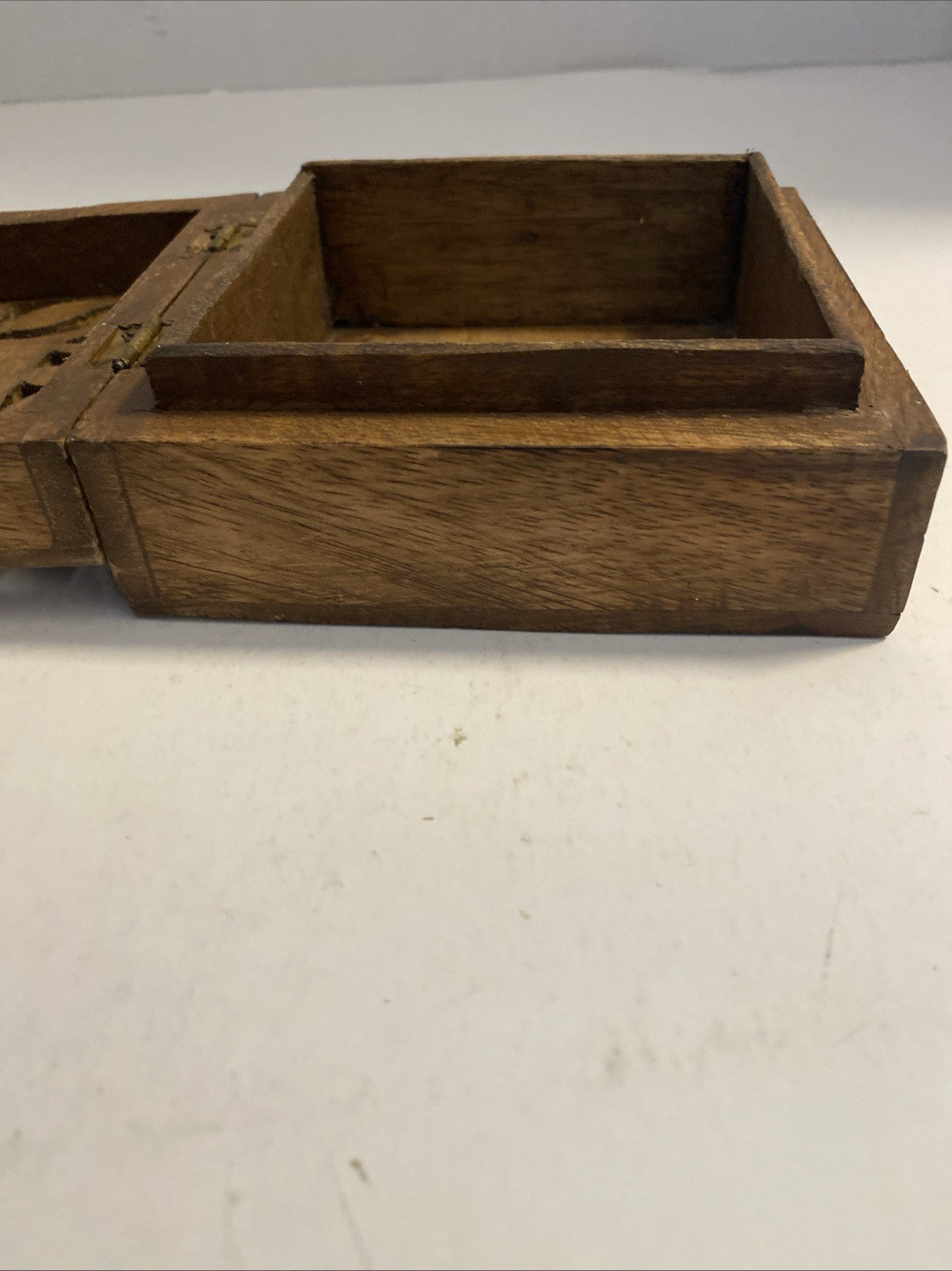 Vintage Hand Crafted Wooden Keepsake Box 5” x 5” x 2.25”
