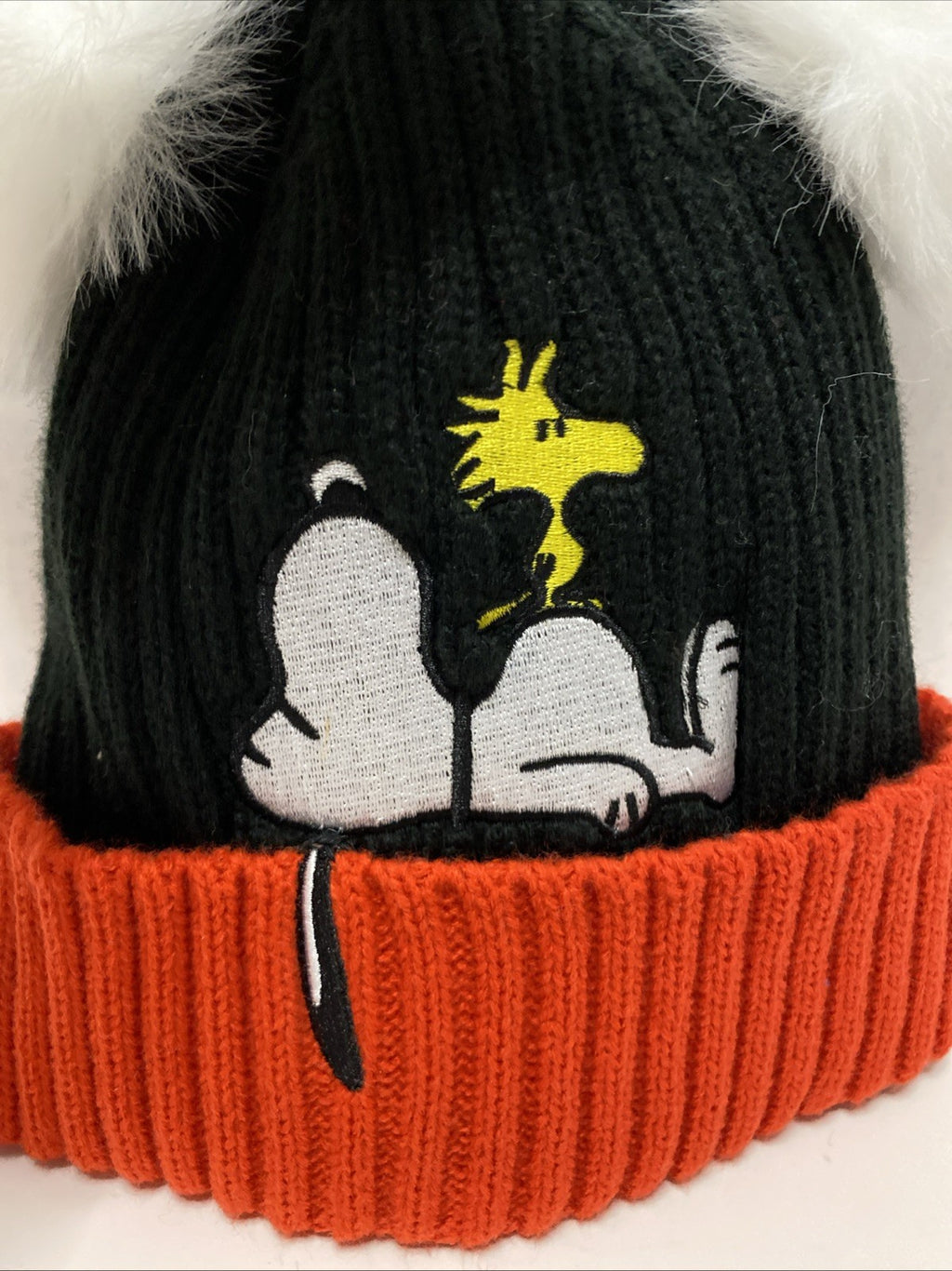 Peanuts New 2025 Snoopy Christmas Beanie Cap Black N Red