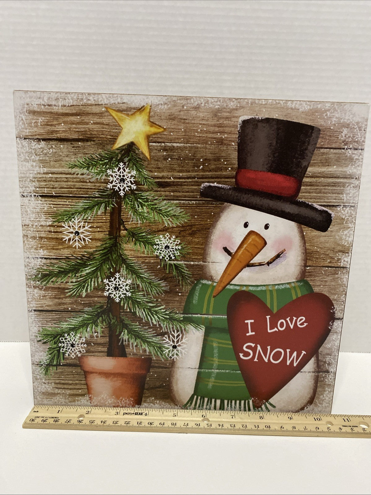 Snowman Christmas LED Lighted Canvas