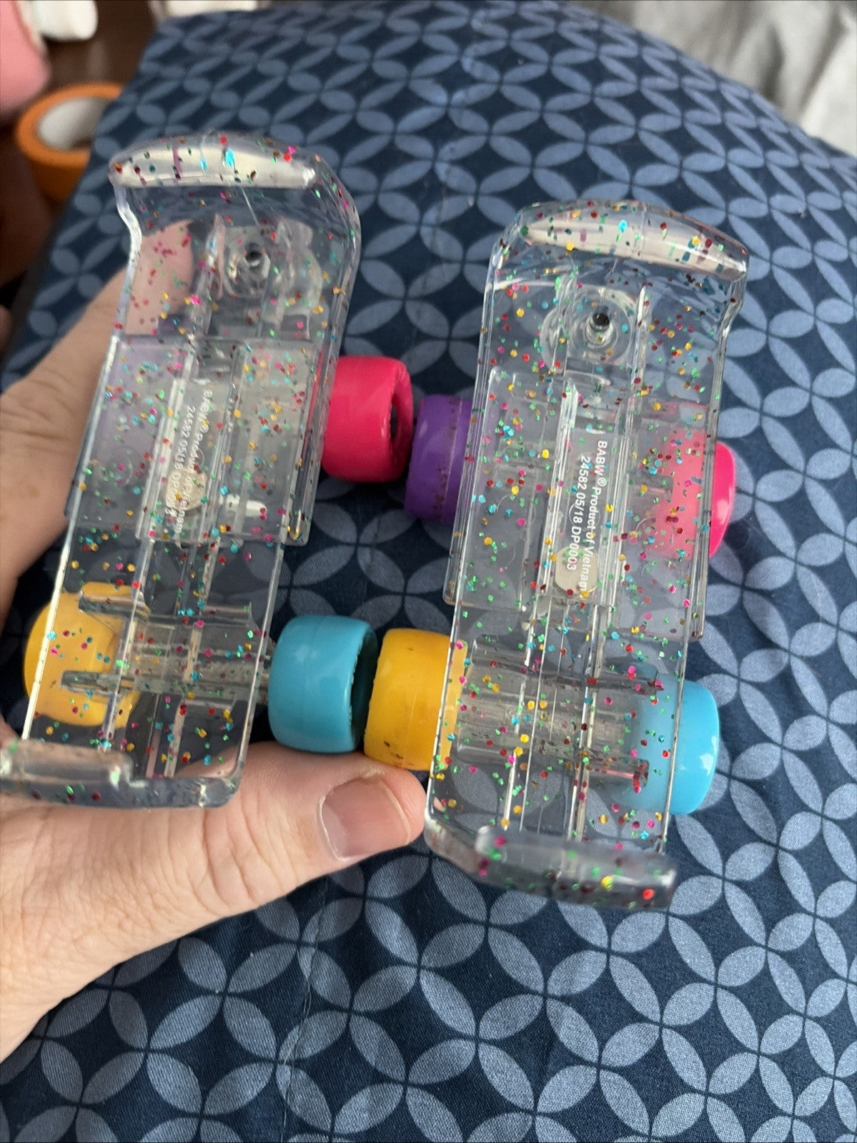Build A Bear Sparkle Roller Skates Rainbow Pastel Glitter Shoes