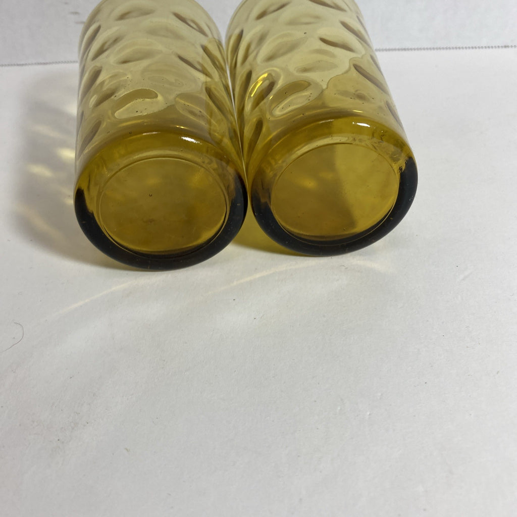 Hazel Atlas Dorado Bubble Drinking Glasses. Retro, Amber Colored, Set Of 2