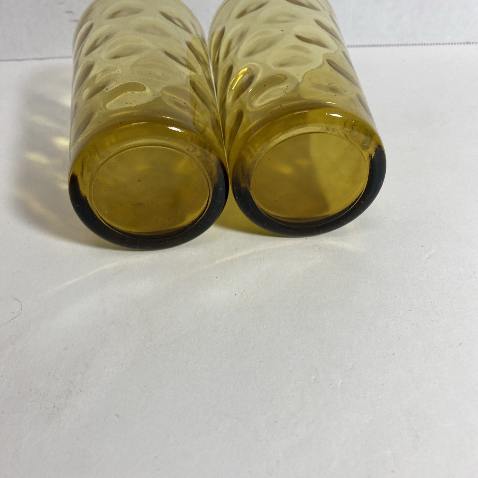 Hazel Atlas Dorado Bubble Drinking Glasses. Retro, Amber Colored, Set Of 2