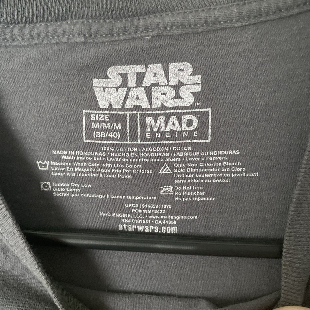 100% Cotton Star Wars Baby Yoda Dark Gray T Shirt Mens M