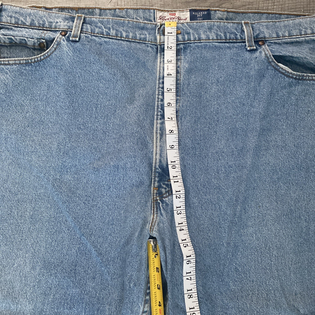 Levis 540 Jeans Vintage Relaxed Fit Size 50x30 Brown Tab Mens Blue Denim