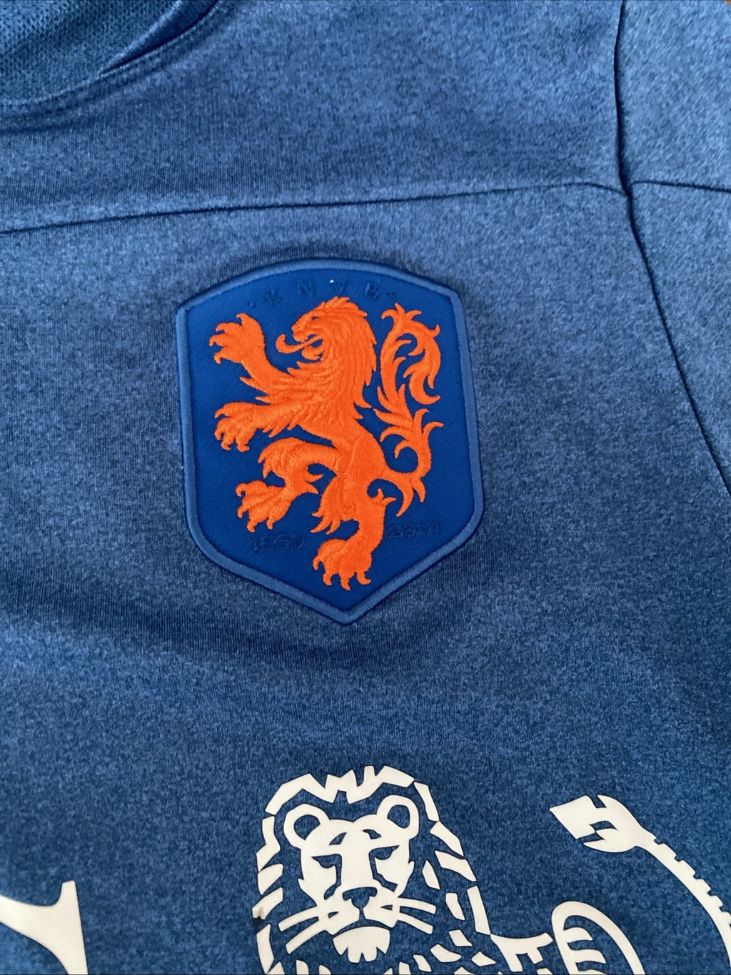 Nike Netherlands KNVB Holland Away Soccer Jersey 2014 Blue Orange Mens Medium