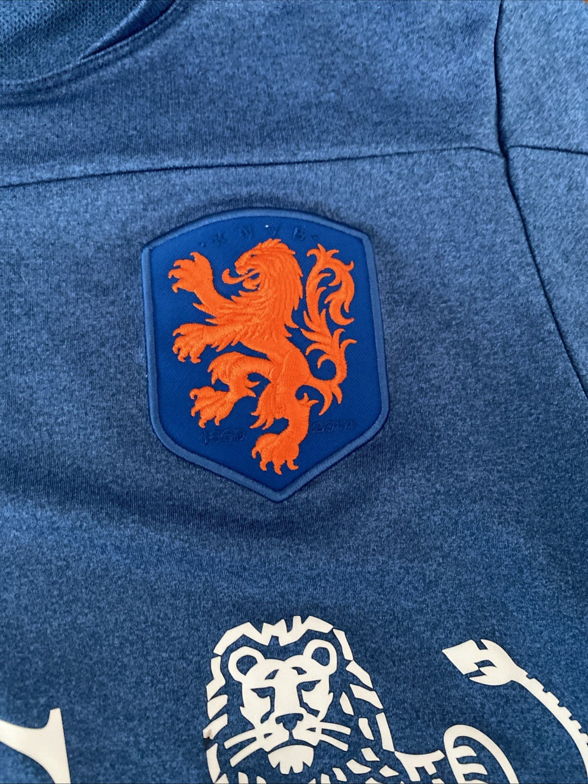 Nike Netherlands KNVB Holland Away Soccer Jersey 2014 Blue Orange Mens Medium