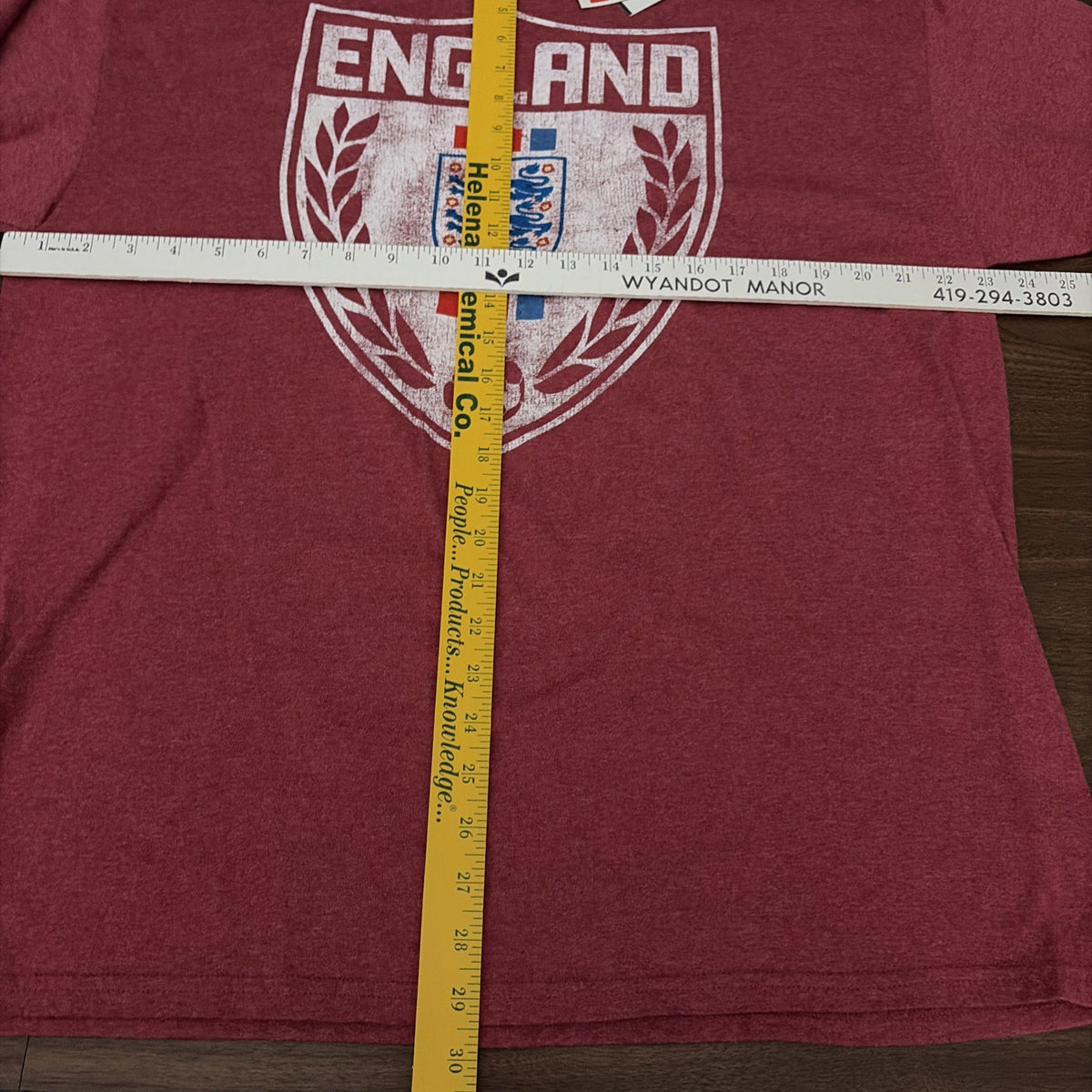 NWT England National Soccer Team Red Crest T-Shirt Men's XL