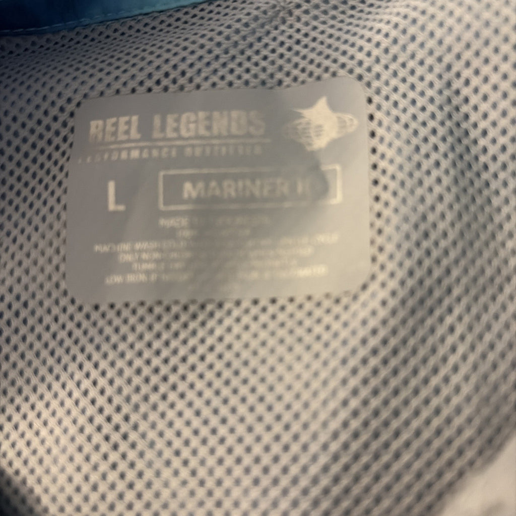Reel Legends Size Large Mariner II Men’s Fishing Shirt Short Sleeve Button-Down