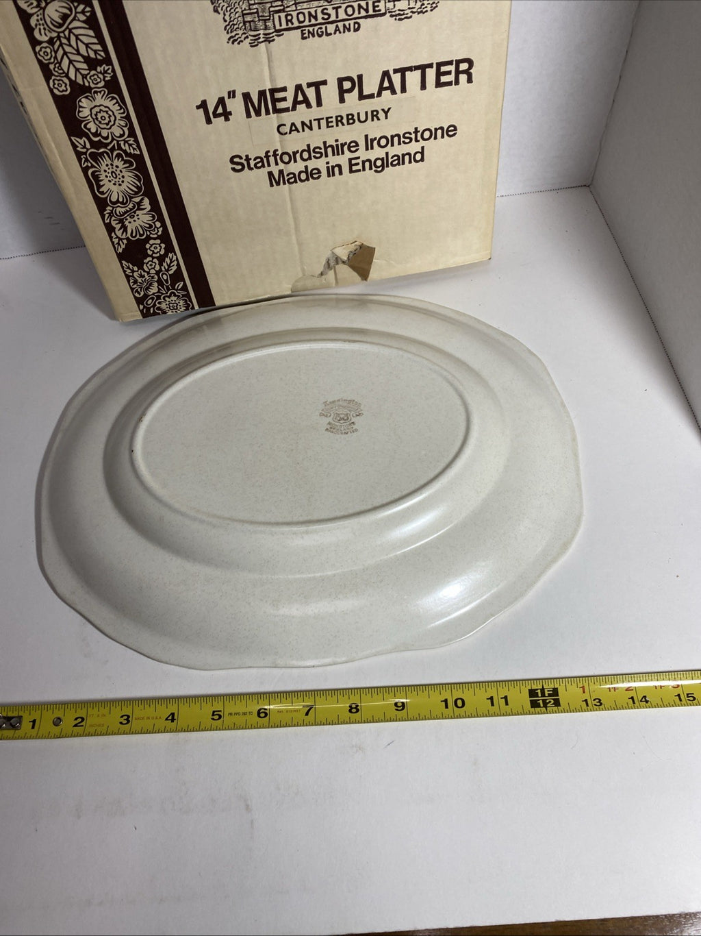 Kensington Staffordshire Orange Yellow Brown Flowers Serving Platter