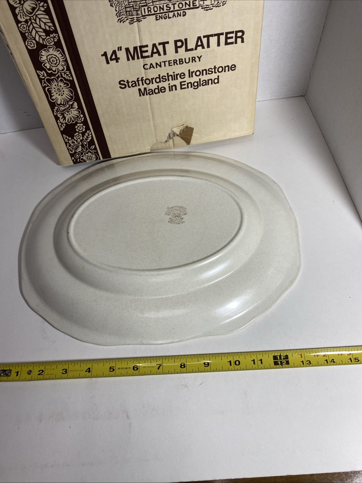 Kensington Staffordshire Orange Yellow Brown Flowers Serving Platter