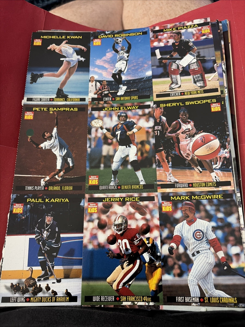 MARK MCGWIRE JOHN ELWAY KWAN 1999 SPORTS ILLUSTRATED FOR KIDS SI UNCUT SHEET
