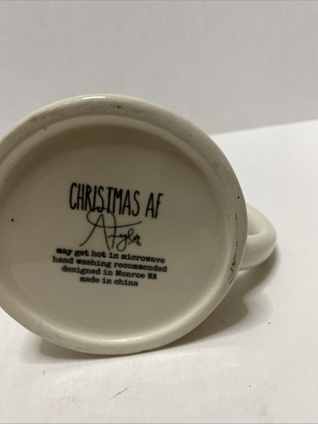A Tyler - Merry Christmas ceramic coffee, tea cup/mug with Red  Inside