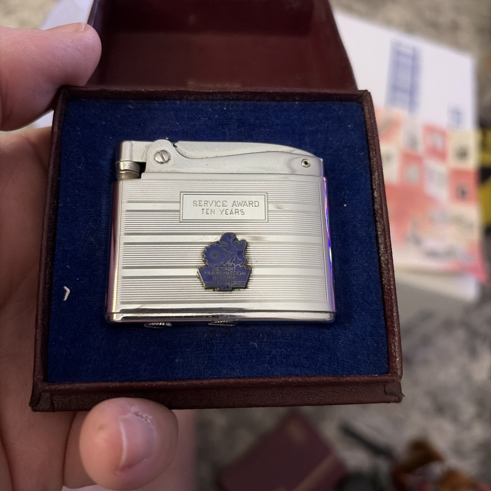 Vintage Ronson Adonis Lighter - GM Detroit Transmission 10 Year Service Award