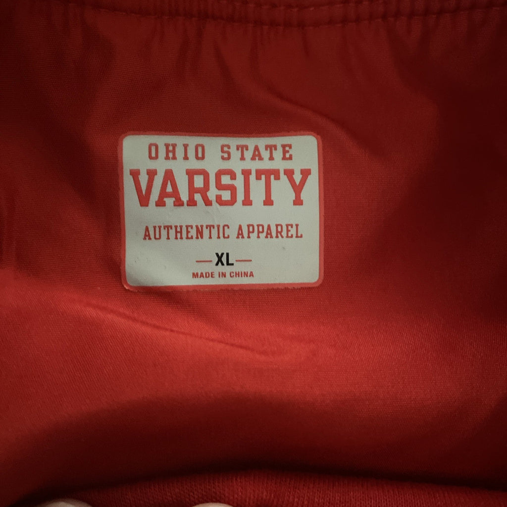 Ohio State Varsity Men XL Red Polyester Pullover Sweatshirt V Neck Windbreaker