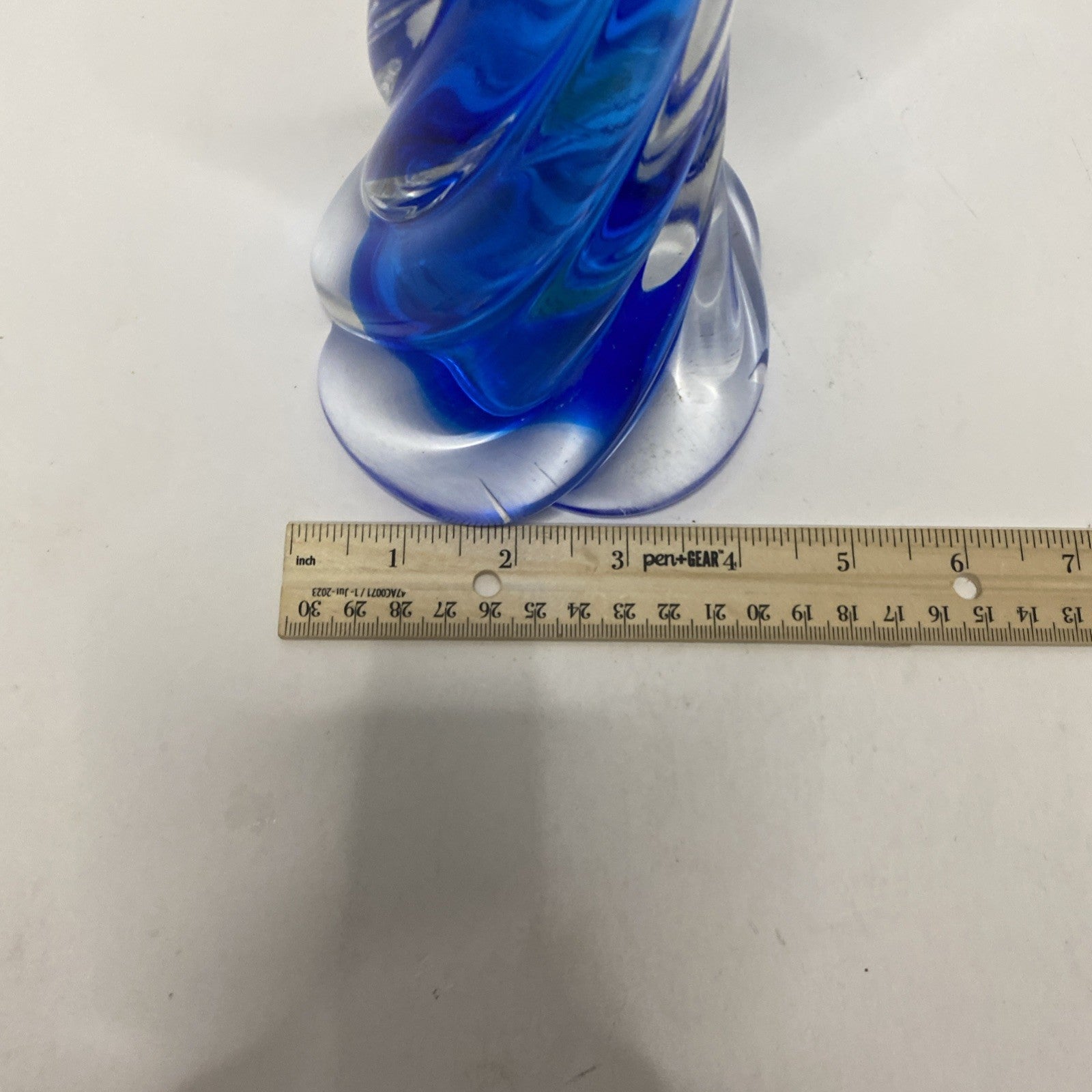 Blue  Swirl  Glass  Vase