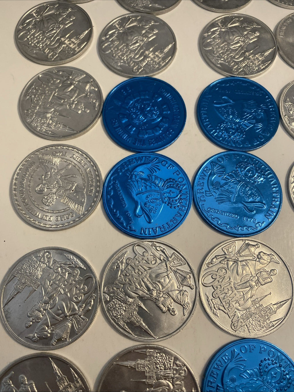 Lot of 34 Mardi Gras Doubloons. Various Years New Orleans.