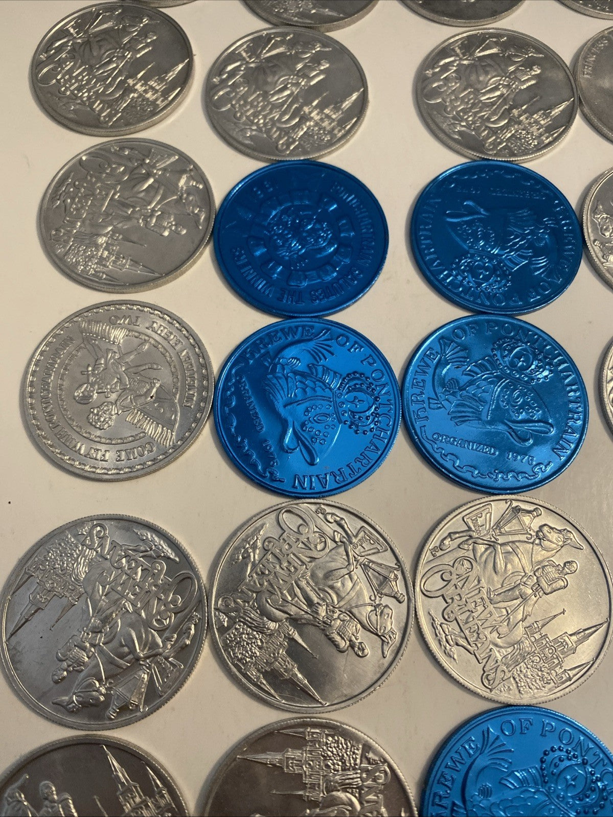 Lot of 34 Mardi Gras Doubloons. Various Years New Orleans.