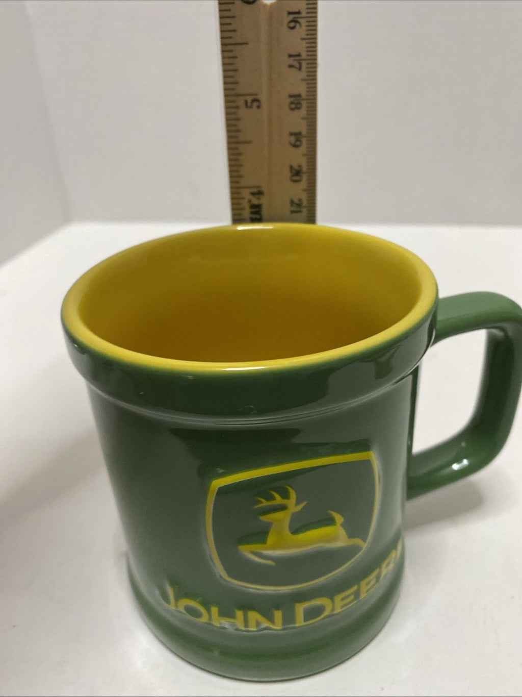 COLLECTIBLE Coffee Mug John Deere Raised Logo Coffee Mug - Preowned