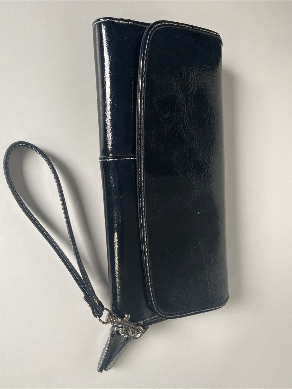 Liz Claiborne WRISTLET SMALL LOGO FASHION BAG BLACK CLASSIC PURSE