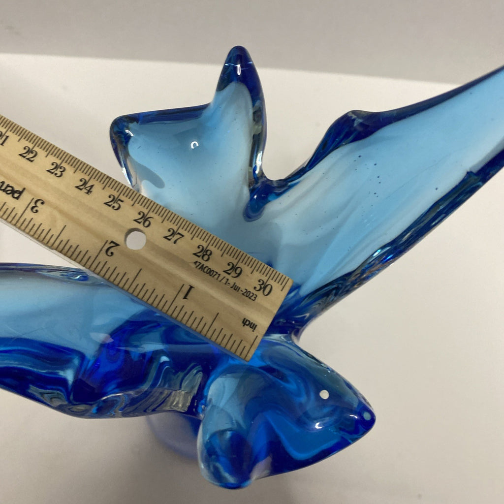 Blue  Swirl  Glass  Vase