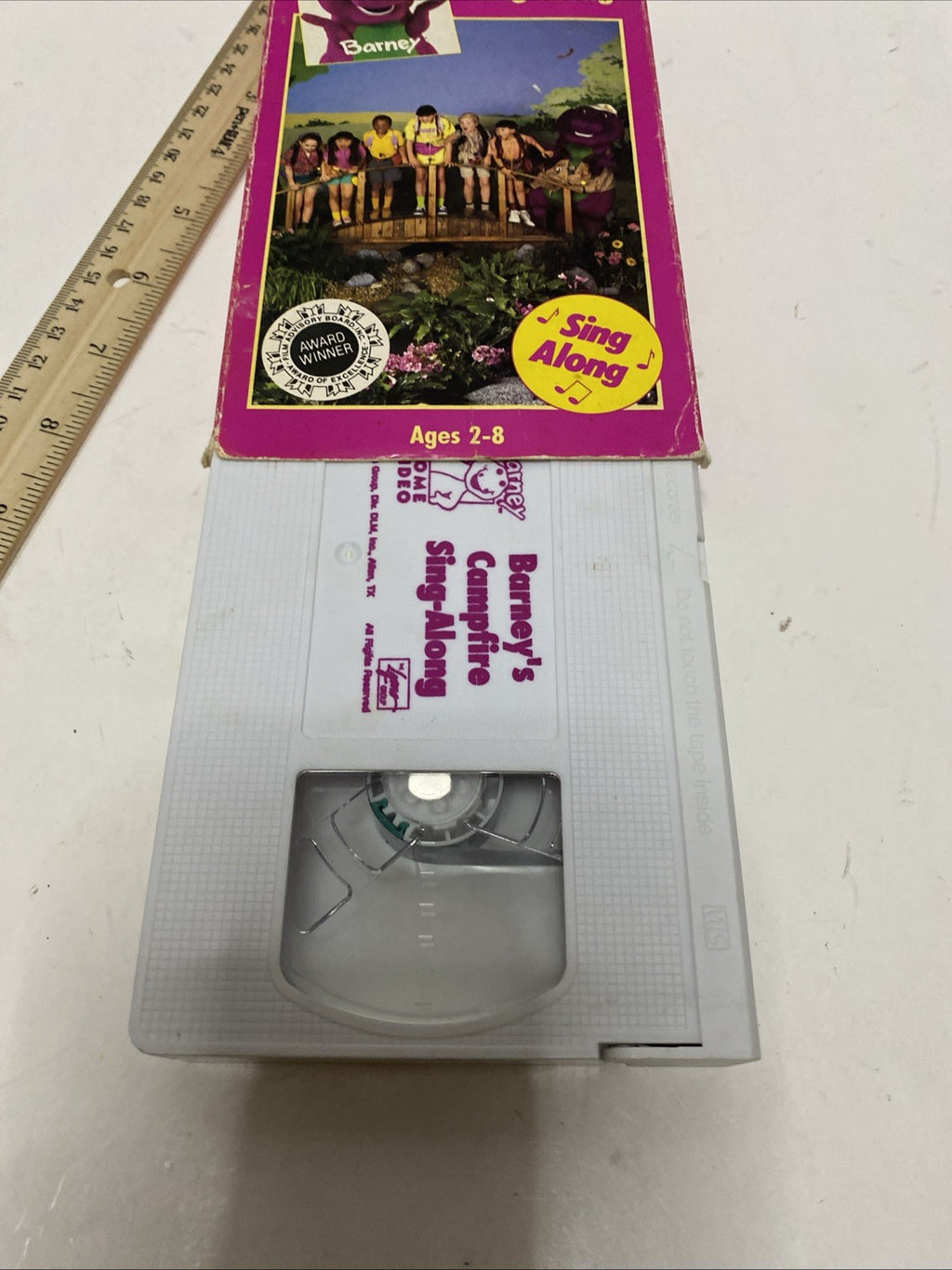 Barney’s Campfire Sing-Along VHS 1990 Release Tested Works Paper Label