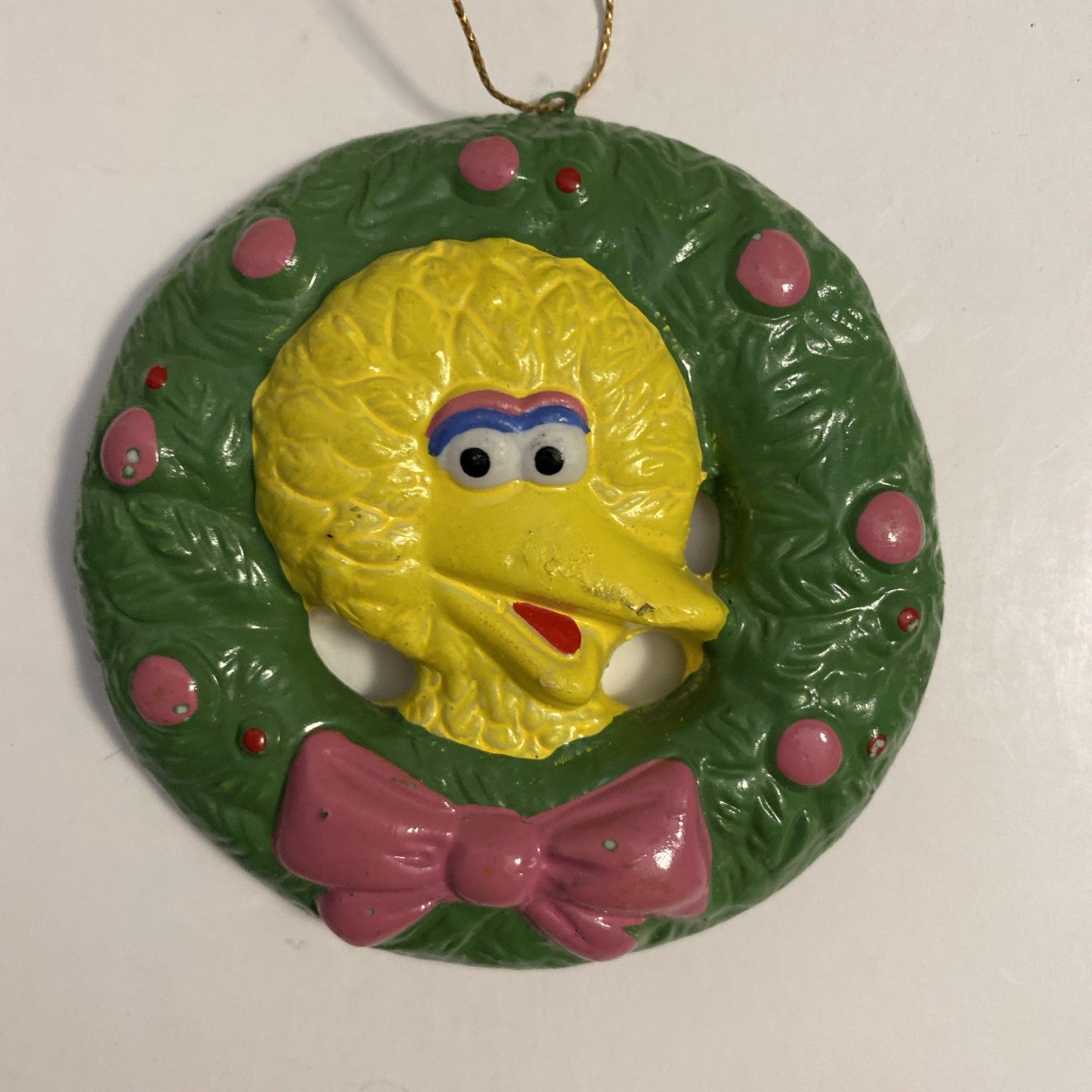 Vintage 1988 Sesame Street Lot Of  6 Holiday Wreath Ornaments