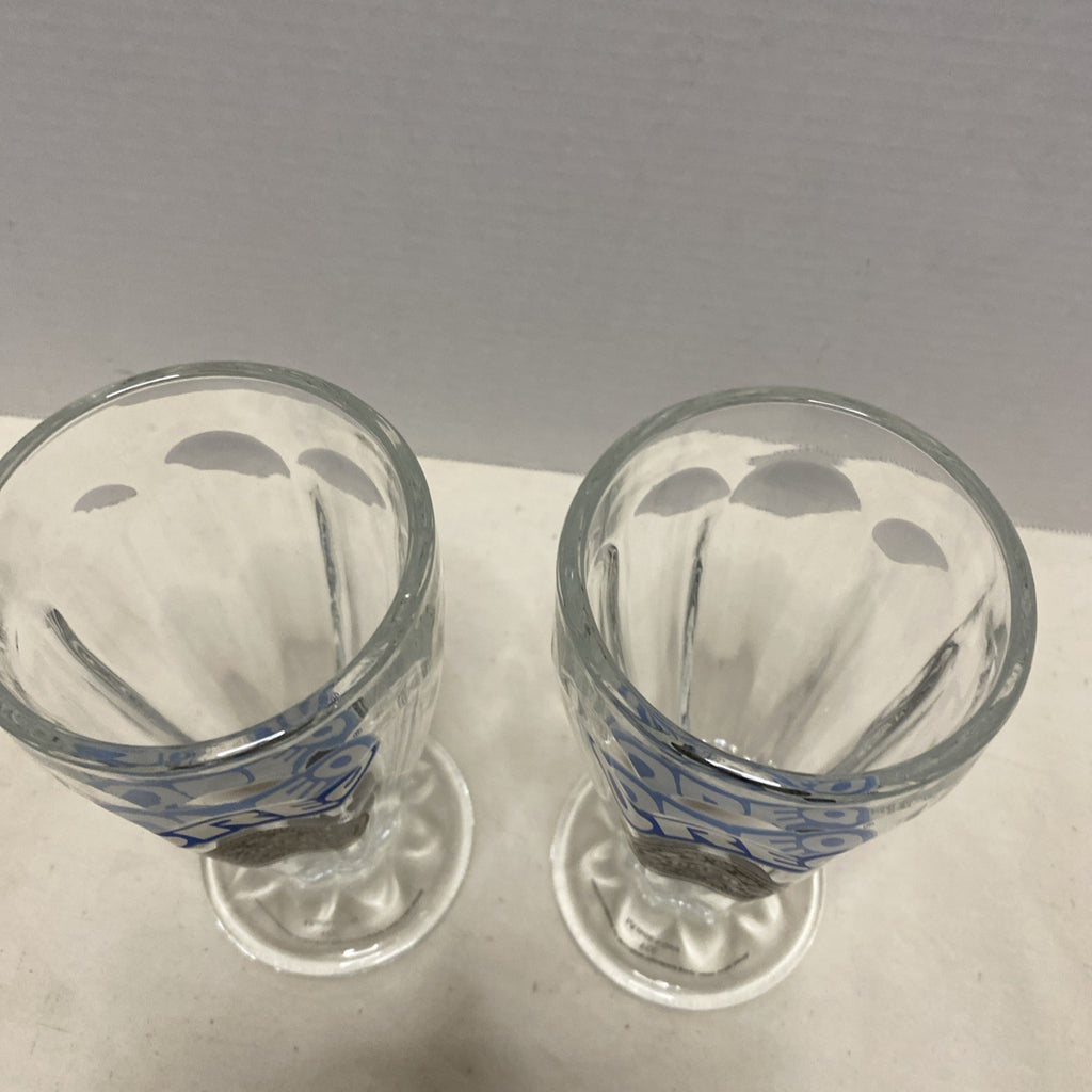 Oreo Cookie Milkshake Fluted Sundae Drinking Glasses Set of 2