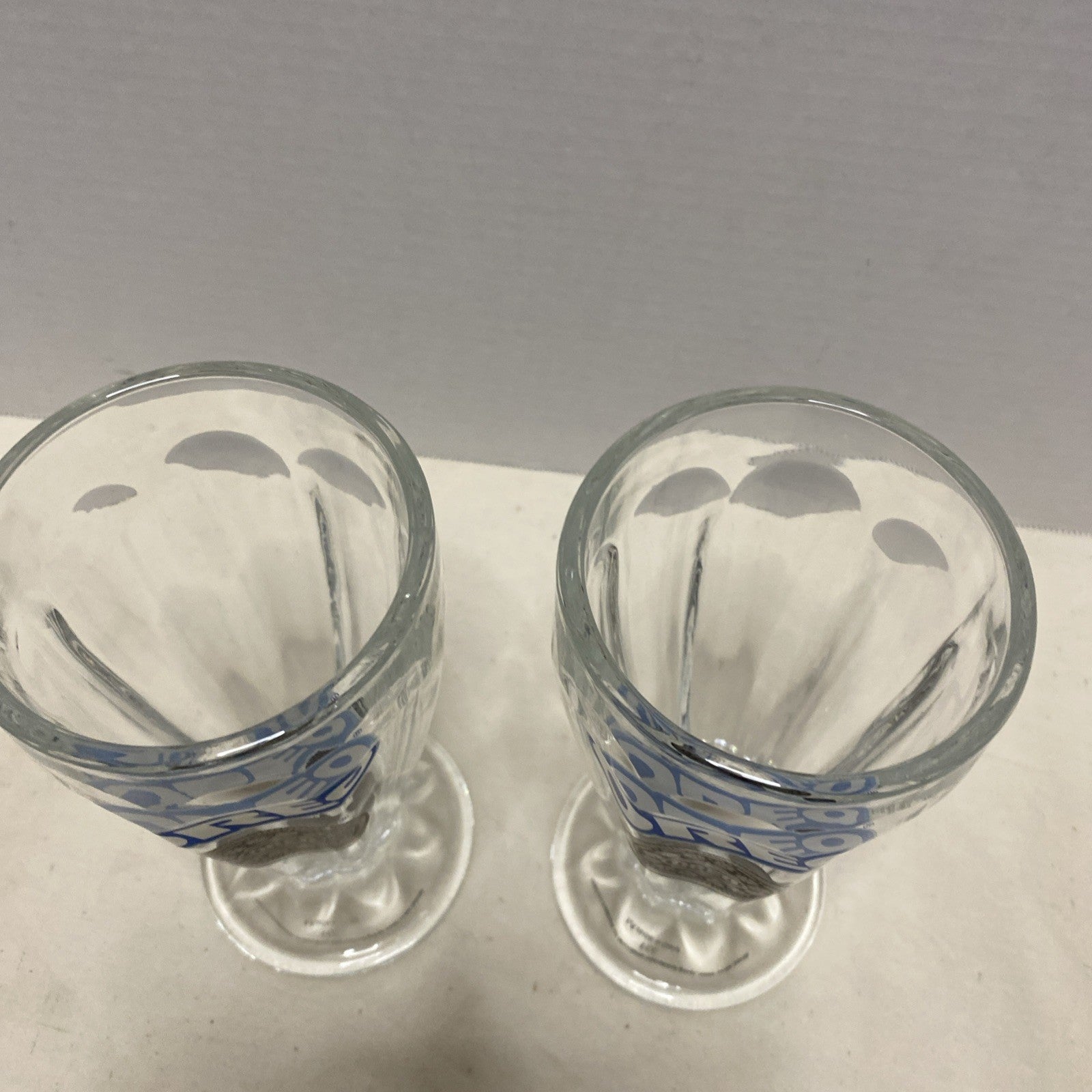 Oreo Cookie Milkshake Fluted Sundae Drinking Glasses Set of 2