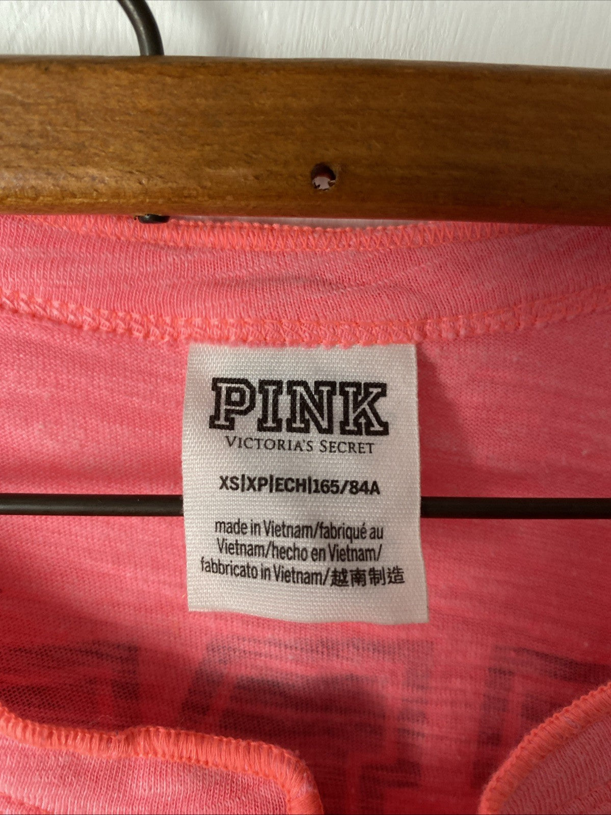 Victorias Secret PINK Long Sleeve Campus Henley Women’s Size X-small Pink