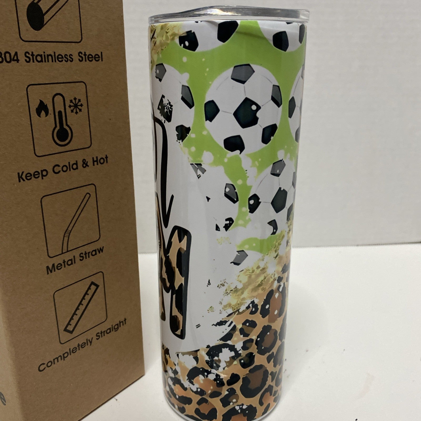 PID Life 20 Oz Sublimation Tumbler  Soccer Mom metal straw