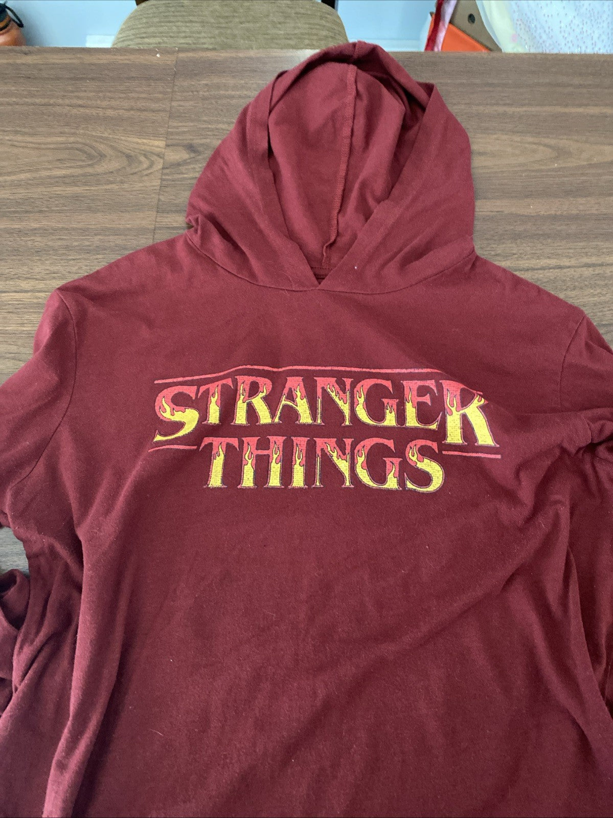 Stranger Things  Long Sleeve W/Hoodie Mens Juniors L Netflix Original