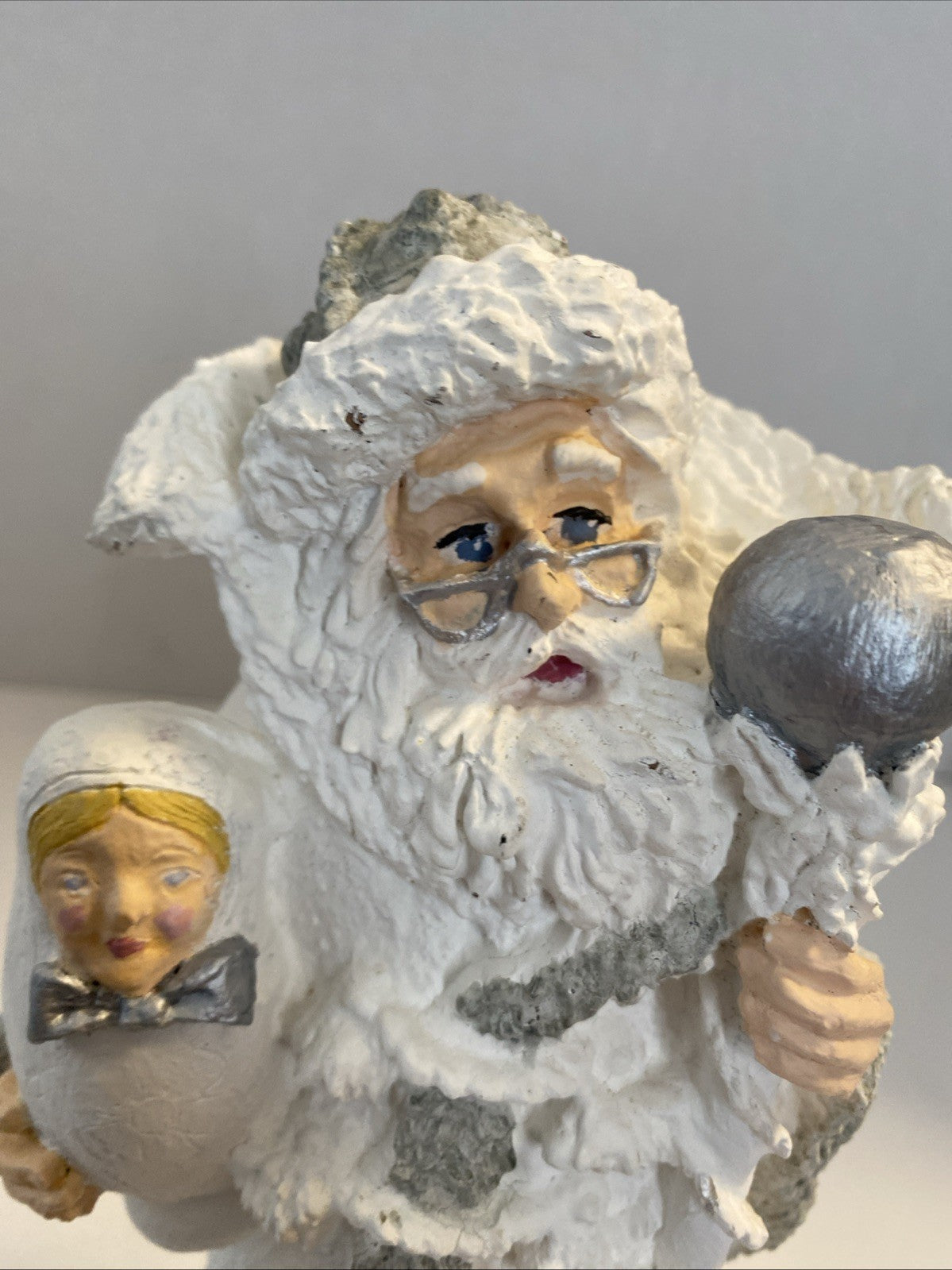 Santa Resin Figurine 12” Christmas Vintage statue with baby new year