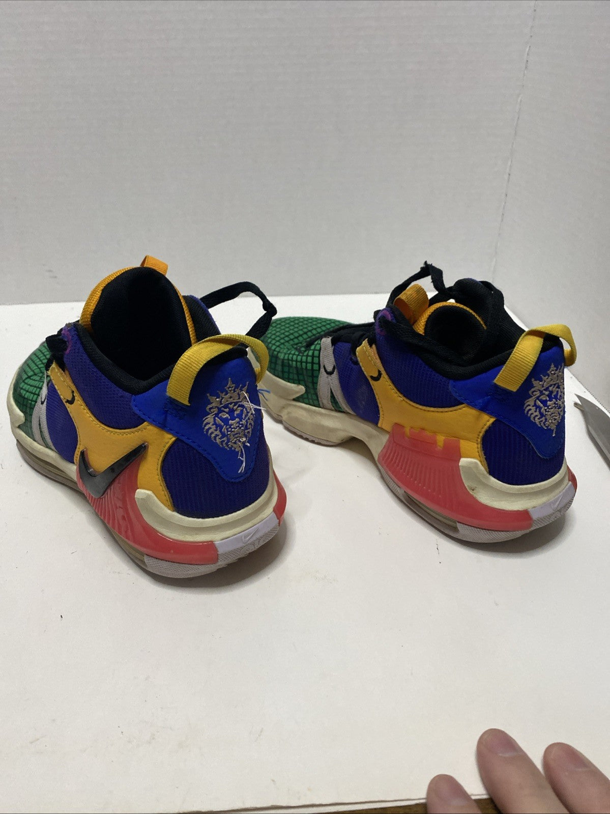 Nike Basketball Shoes Colorful Design Athletic Sneakers Kids 4.5 Y