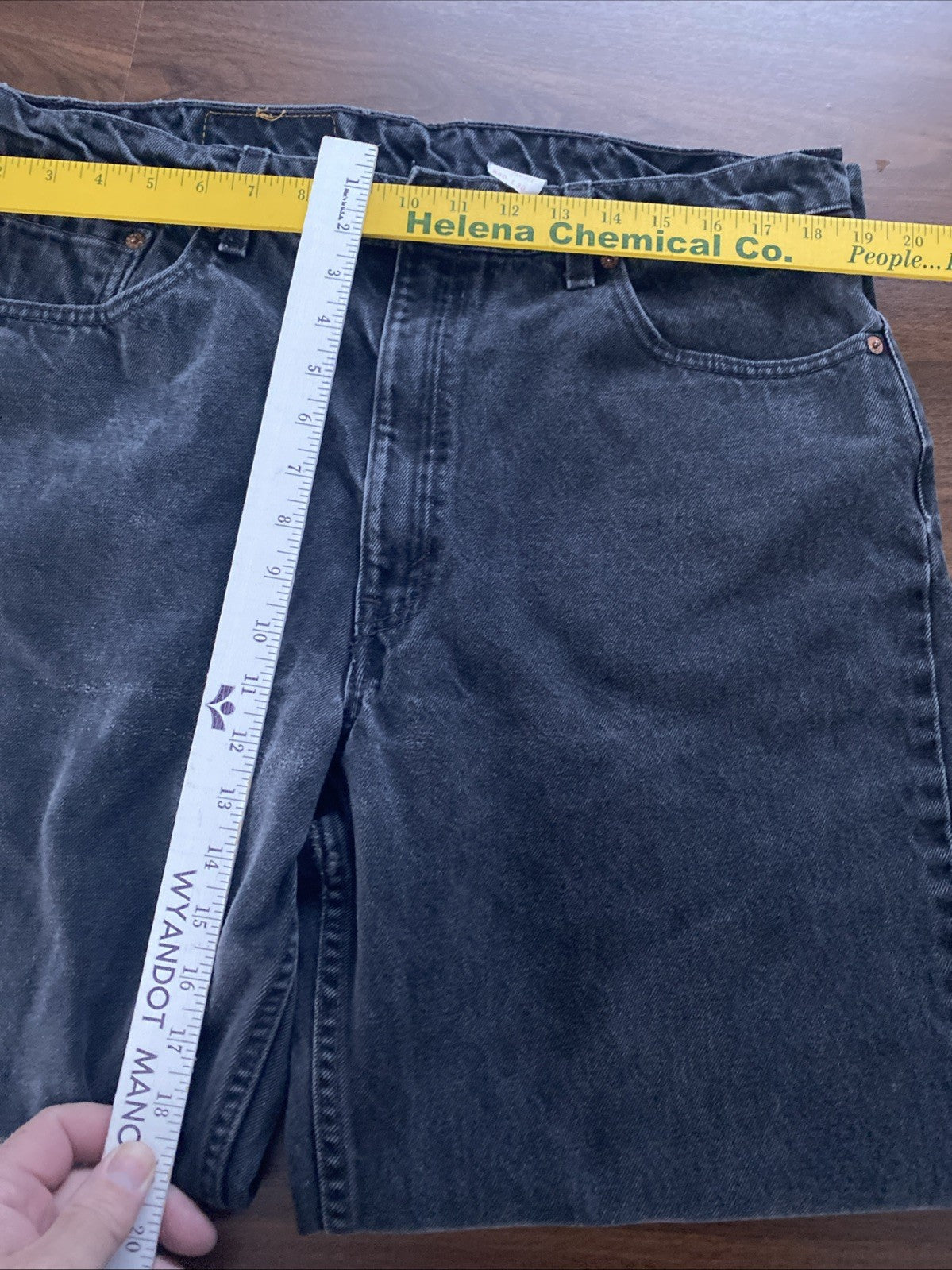 Levis 550 Mens Jeans Size 40x30 Relaxed Fit Black 100% Cotton Thick Material