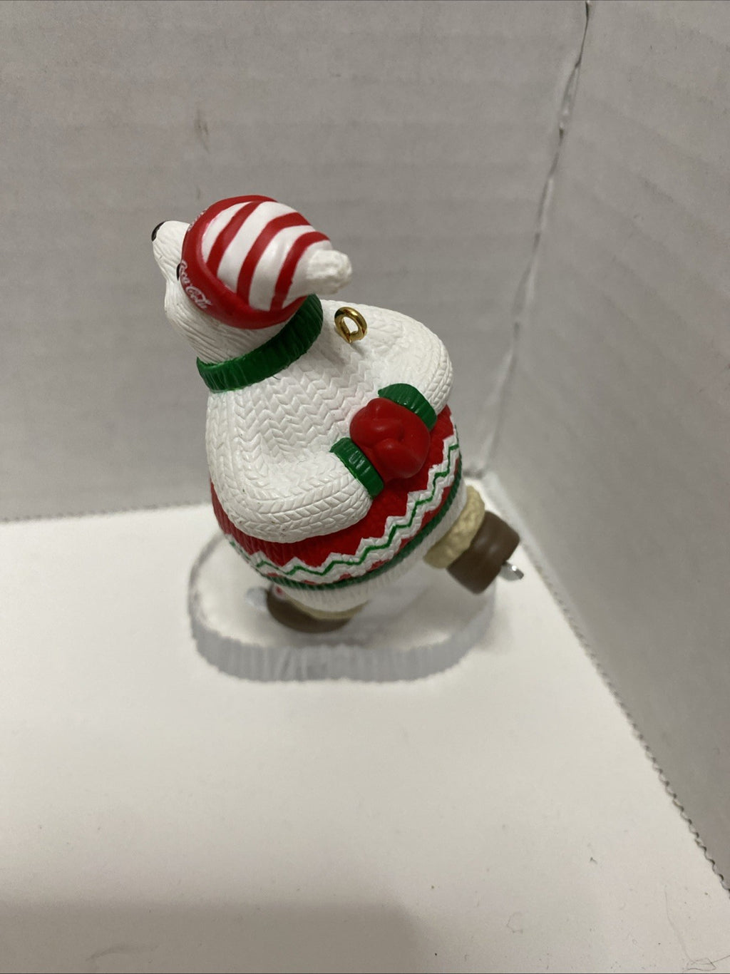 Coca-cola Polar Bear Skating Polar Bear Christmas Ornament 1995 Vintag
