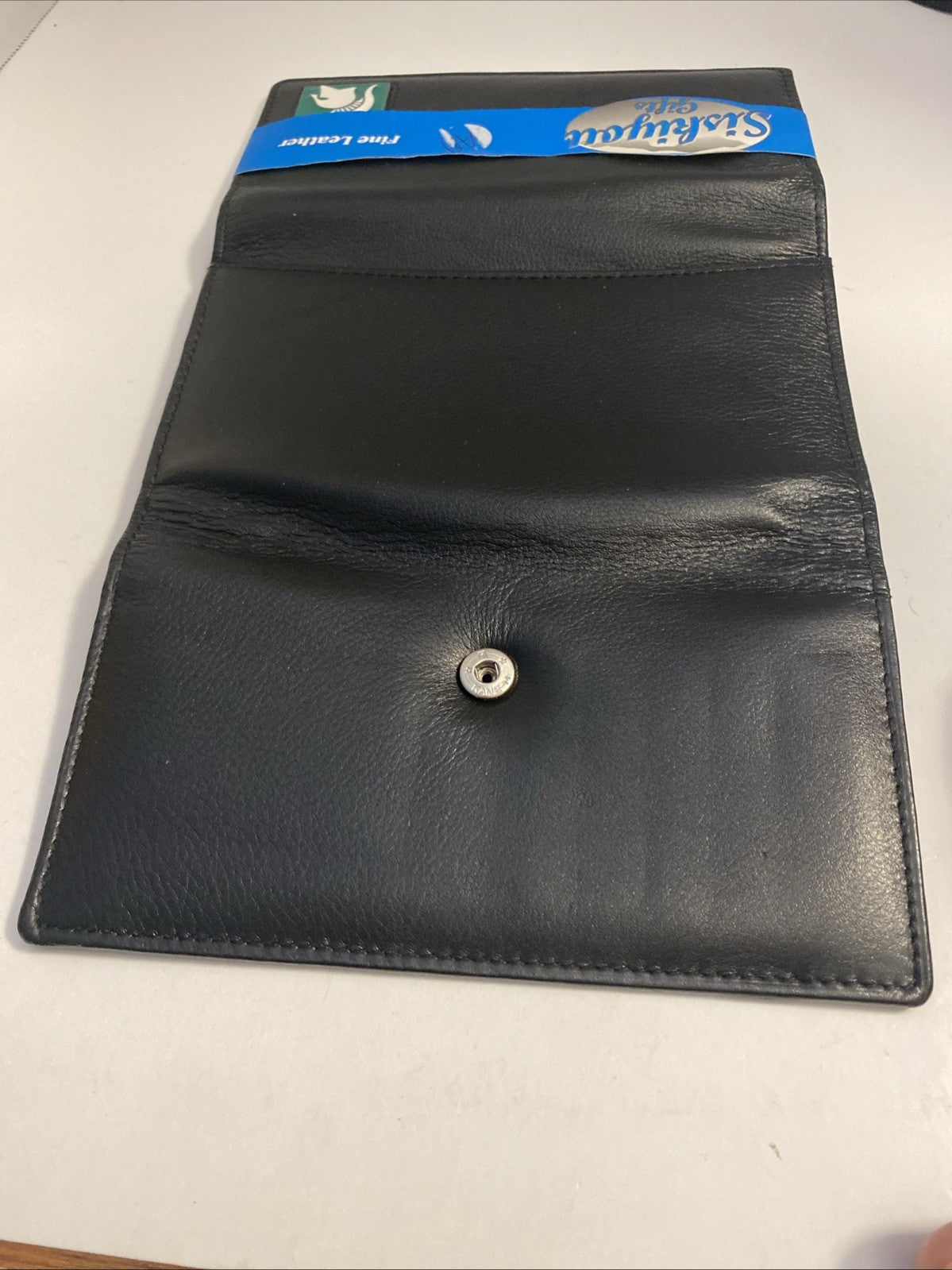 Michigan State University FINE LEATHER LADIES WALLET BLACK METAL GATOR HEAD