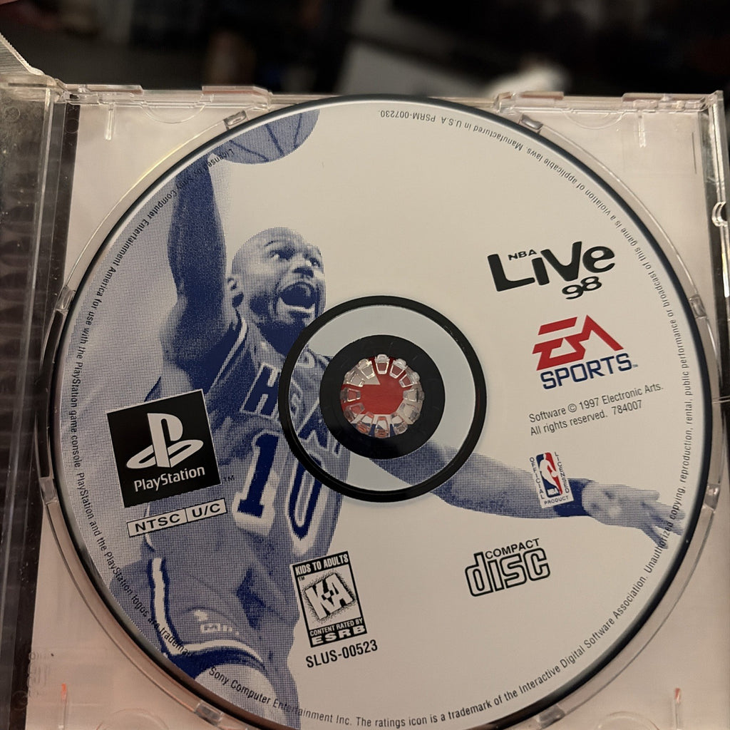 NBA Live 98 (Sony PlayStation 1, 1997) w/manual, tested working, clean