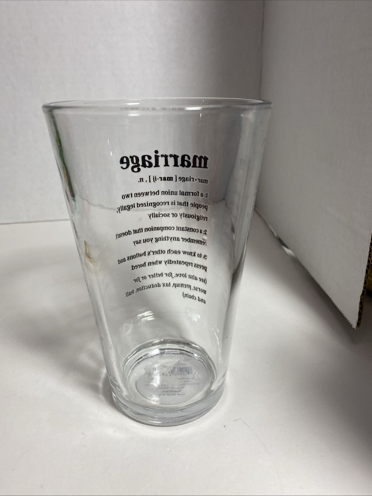 Defined Marriage Pint Glass