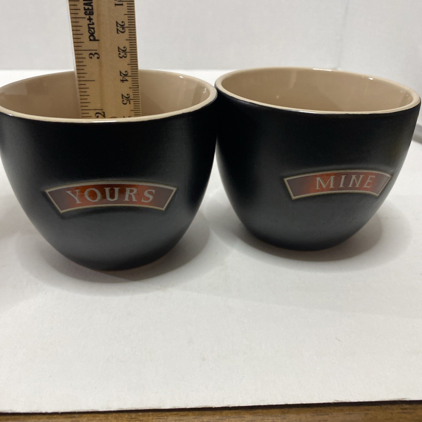 Bailey’s Irish Cream “Mine & Yours” Preowned 8oz Pair Coffee /Dessert Cups