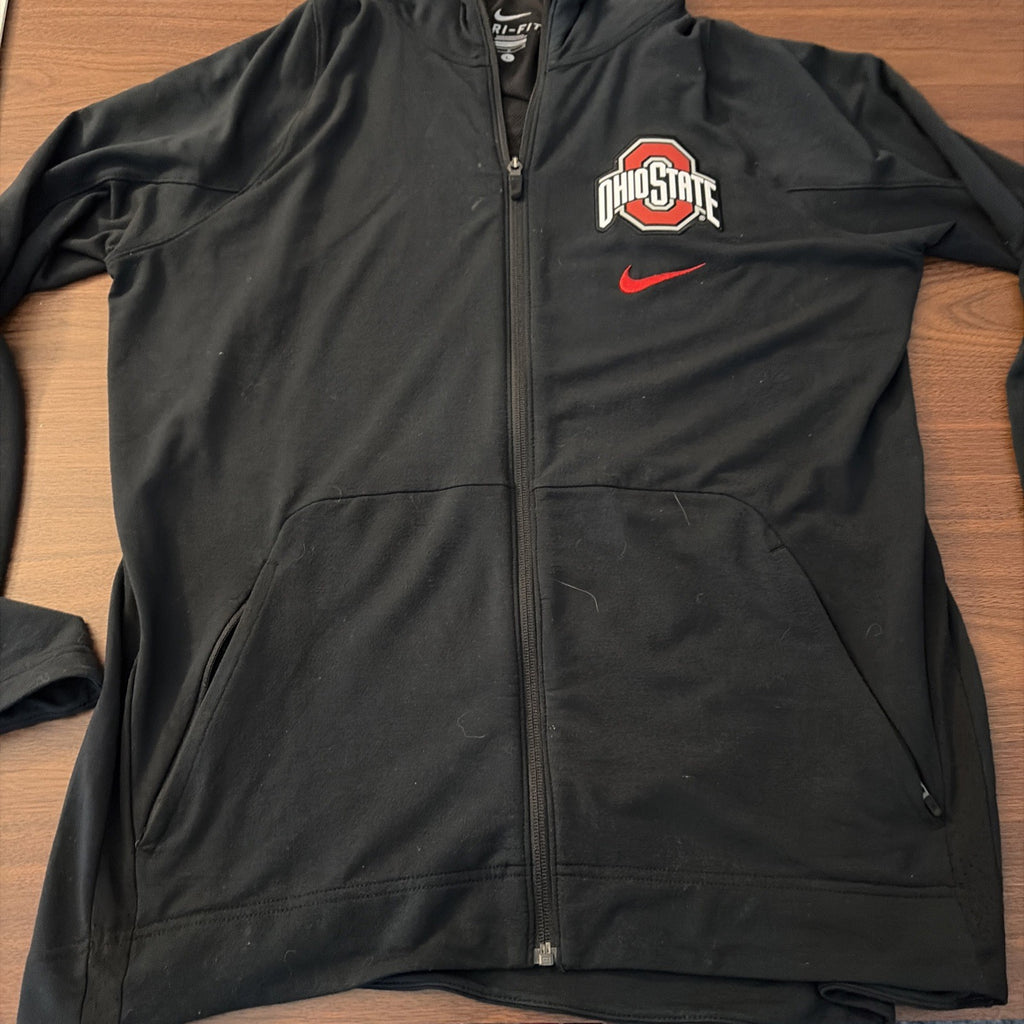 Nike Dri Fit Ohio State full zip black Logo Ng Sleeve Size Large