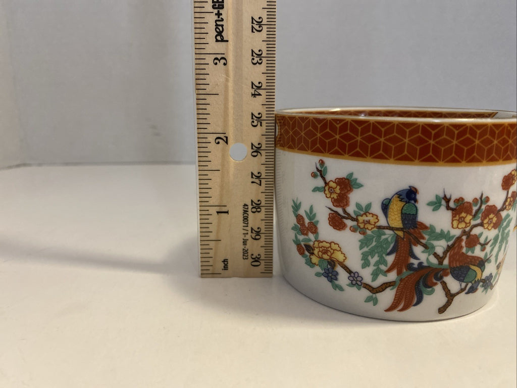 Liling Fine China Imperial Garden Coffee Cup Asian Bird Multicolor flower design