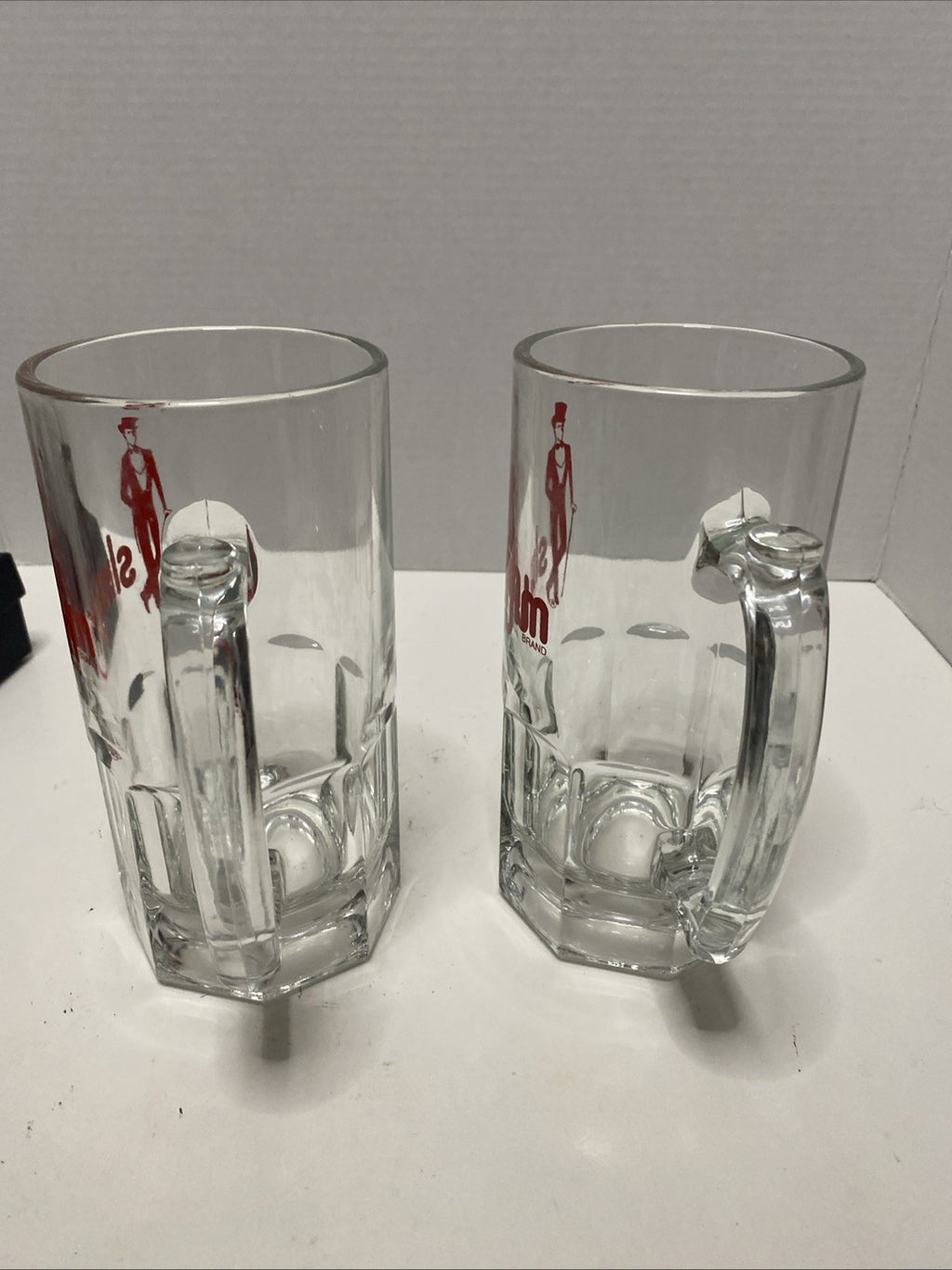VINTAGE SLIM JIM BEER MUGS, 8 INCHES, SET OF 2