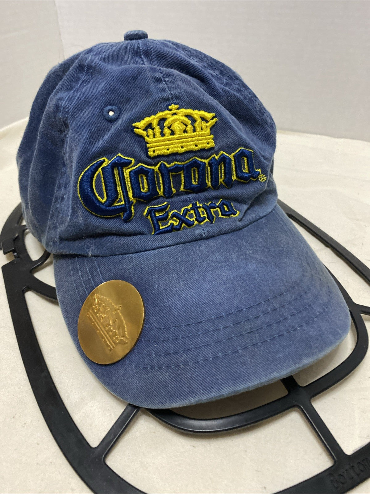 Corona Extra Adjustable Hat W/ Bottle Opener On Bill Blue