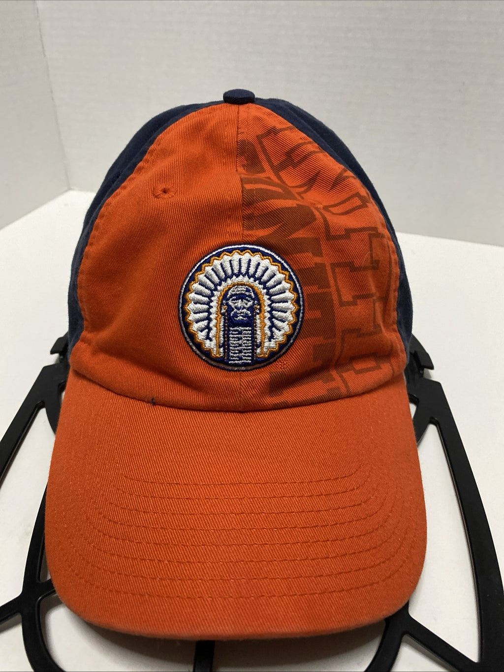 Illinois Fighting Illini Slouch Hat Jean Washed Buckle Back 2-Tone